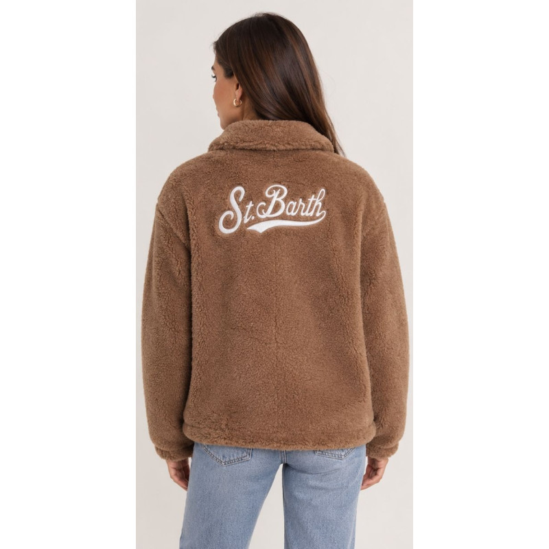 MC2 SAINT BARTH JEANNE TEDDY-WOMAN JACKET-19 CAMEL SB PATCH