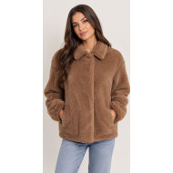 MC2 SAINT BARTH JEANNE TEDDY-WOMAN JACKET-19 CAMEL SB PATCH