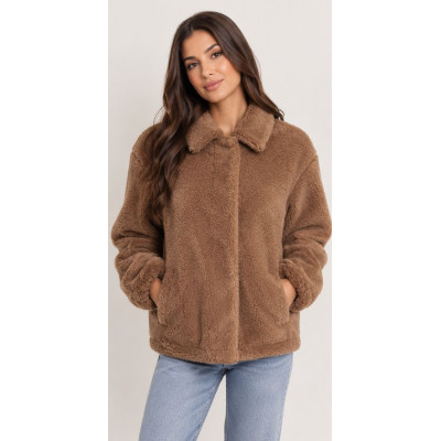 MC2 SAINT BARTH JEANNE TEDDY-WOMAN JACKET-19 CAMEL SB PATCH