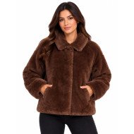 MC2 SAINT BARTH JEANNE TEDDY-WOMAN JACKET-18 BROWN SB PATCH