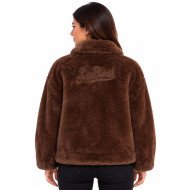 MC2 SAINT BARTH JEANNE TEDDY-WOMAN JACKET-18 BROWN SB PATCH