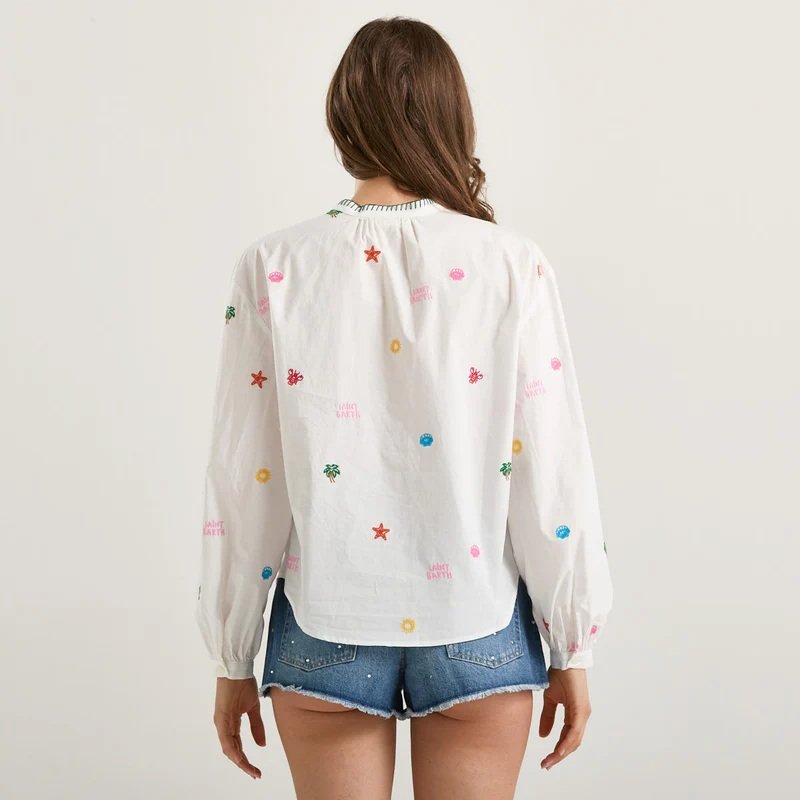 MC2 SAINT BARTH LIONA-LONG SLEEVE SHIRT-COTTON ALLOVER SEA 01 E