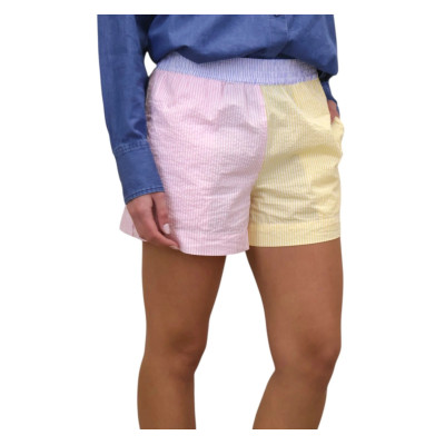 MC2 SAINT BARTH MEAVE-WOMAN PULLUP SHORTS-SEERSUCKER STRIPES V