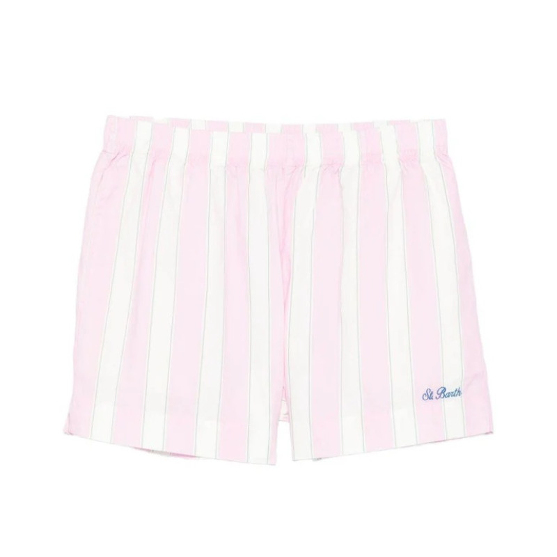 MC2 SAINT BARTH MEAVE-WOMAN PULLUP SHORTS-COTTON SB BEACH STRIP