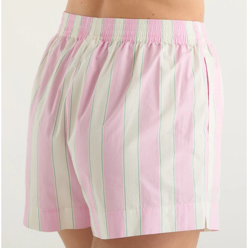 MC2 SAINT BARTH MEAVE-WOMAN PULLUP SHORTS-COTTON SB BEACH STRIP