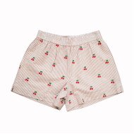 MC2 SAINT BARTH MEAVE-WOMAN PULLUP SHORTS-SEERSUCKER STRIPES V CHERRY 11 EMB