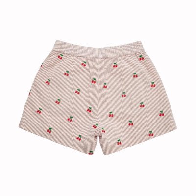 MC2 SAINT BARTH MEAVE-WOMAN PULLUP SHORTS-SEERSUCKER STRIPES V CHERRY 11 EMB