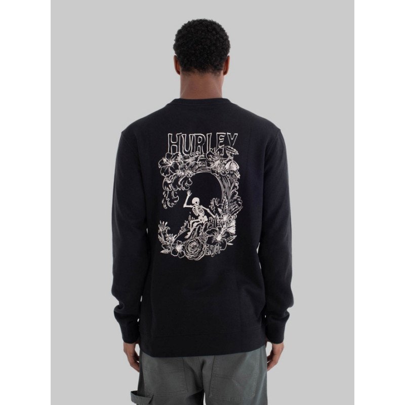 HURLEY FLEECE TOP PRINTING PRESS SPECIES CREW