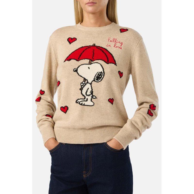 MC2 SAINT BARTH NEW QUEEN P-NEW CREWNECK SWEATER-SNOOPY FALLING