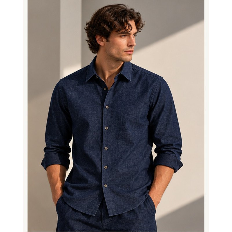 SHAIKKO LAVA COLLAR JEAN SHIRT L/S
