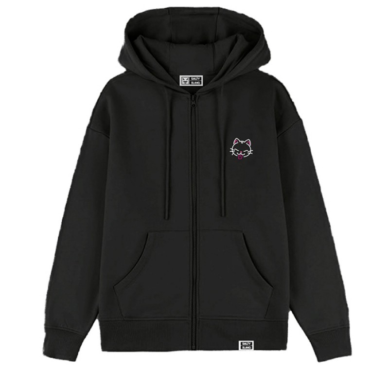 SALTY SLANG NOODLE CAT ZIP HOODIE SALTY SLANG NOODLE CAT ZIP HOODIE