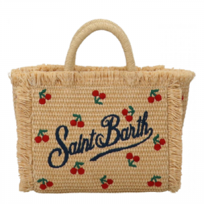 MC2 SAINT BARTH VANITY MINI STRAW N-SMALL BAG WITH STRAP-CHERRY