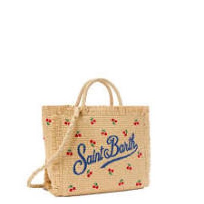 MC2 SAINT BARTH VANITY MINI STRAW N-SMALL BAG WITH STRAP-CHERRY 41 EMB