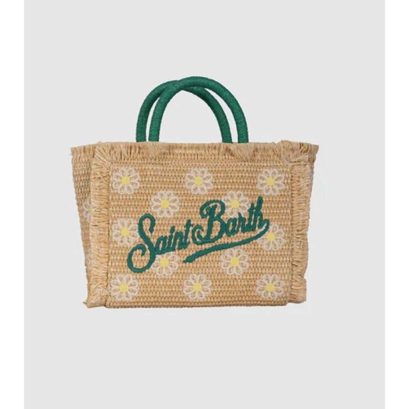 MC2 SAINT BARTH VANITY MINI STRAW N-SMALL BAG WITH STRAP-DAISY 1151 EMB