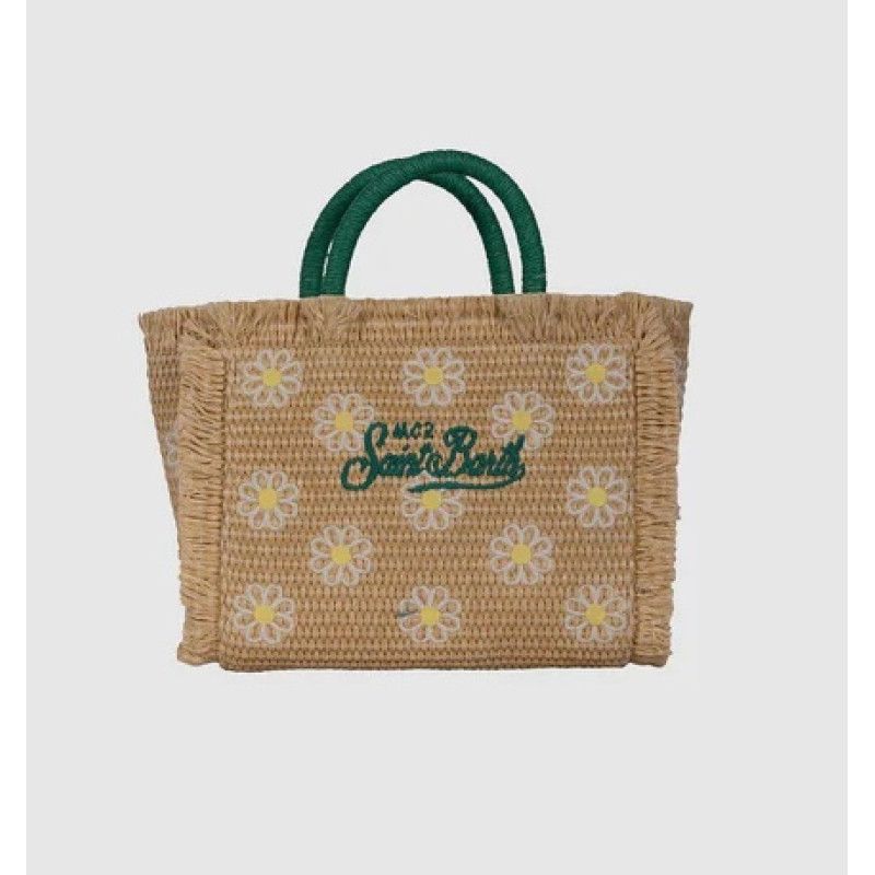 MC2 SAINT BARTH VANITY MINI STRAW N-SMALL BAG WITH STRAP-DAISY 1151 EMB