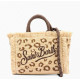 MC2 SAINT BARTH VANITY MINI STRAW N-SMALL BAG WITH STRAP-LEOPAR