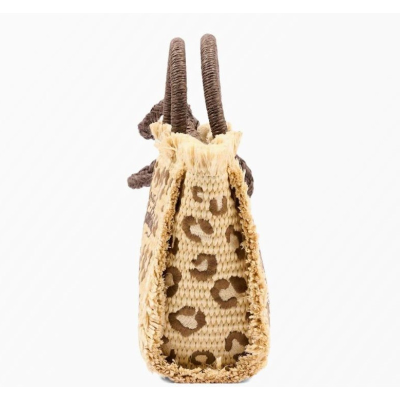 MC2 SAINT BARTH VANITY MINI STRAW N-SMALL BAG WITH STRAP-LEOPAR