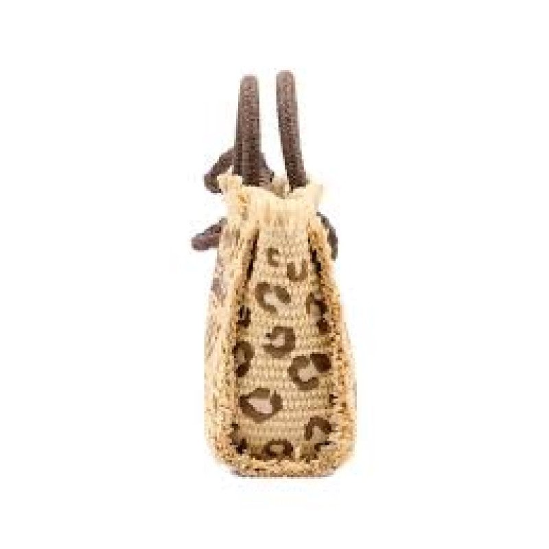 MC2 SAINT BARTH VANITY MINI STRAW N-SMALL BAG WITH STRAP-LEOPARD 18 EMB