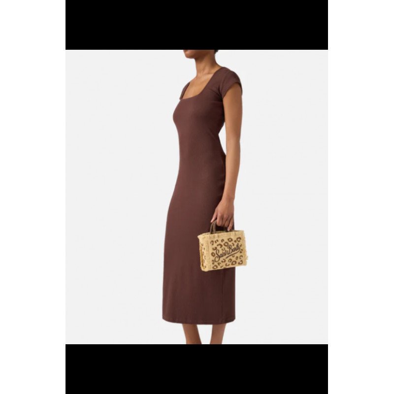 MC2 SAINT BARTH VANITY MINI STRAW N-SMALL BAG WITH STRAP-LEOPARD 18 EMB