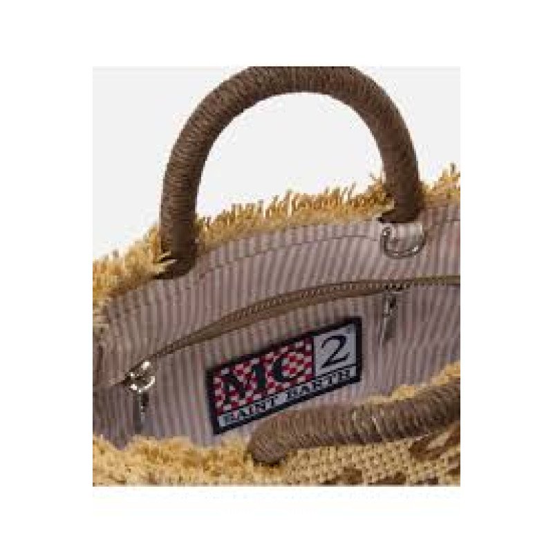 MC2 SAINT BARTH VANITY MINI STRAW N-SMALL BAG WITH STRAP-LEOPARD 18 EMB