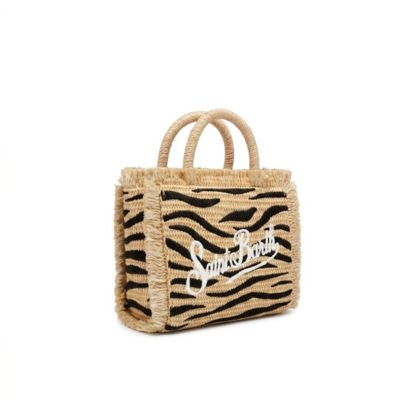 MC2 SAINT BARTH VANITY MINI STRAW N-SMALL BAG WITH STRAP-ZEBRA
