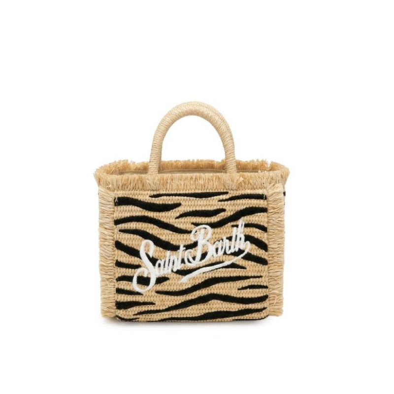 MC2 SAINT BARTH VANITY MINI STRAW N-SMALL BAG WITH STRAP-ZEBRA