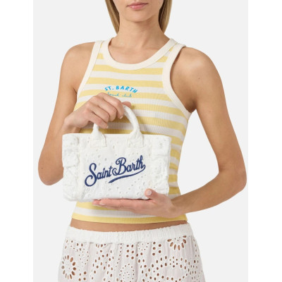MC2 SAINT BARTH VANITY MINI VOLANT-SMALL BAG WITH STRAP-COTTON FLOWER EMBROIDERY 01 EMB