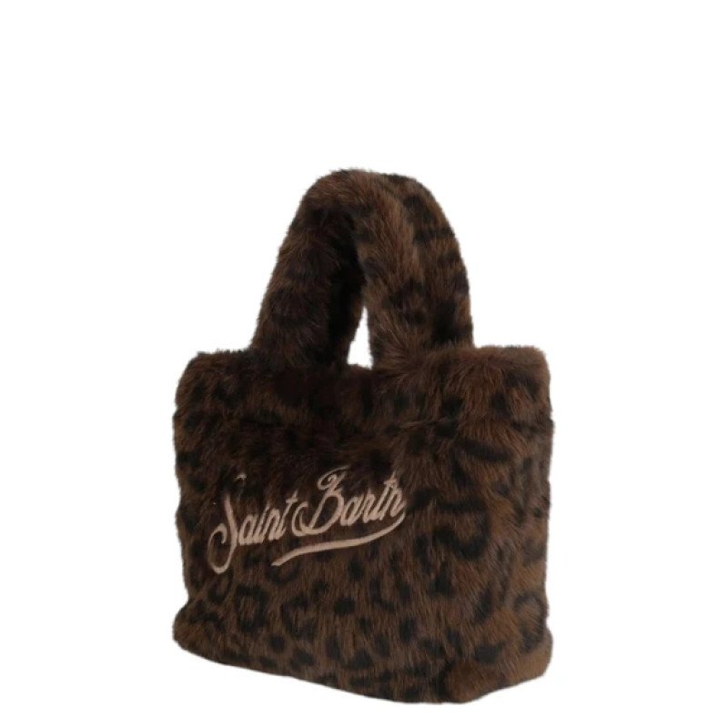 MC2 SAINT BARTH VANITY MINI SOFT FUR-SMALL BAG WITH STRAP-DARK LEOPARD 18 EMB