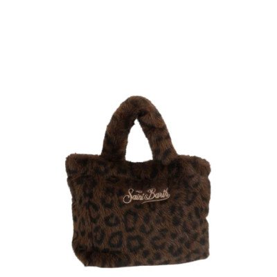 MC2 SAINT BARTH VANITY MINI SOFT FUR-SMALL BAG WITH STRAP-DARK LEOPARD 18 EMB