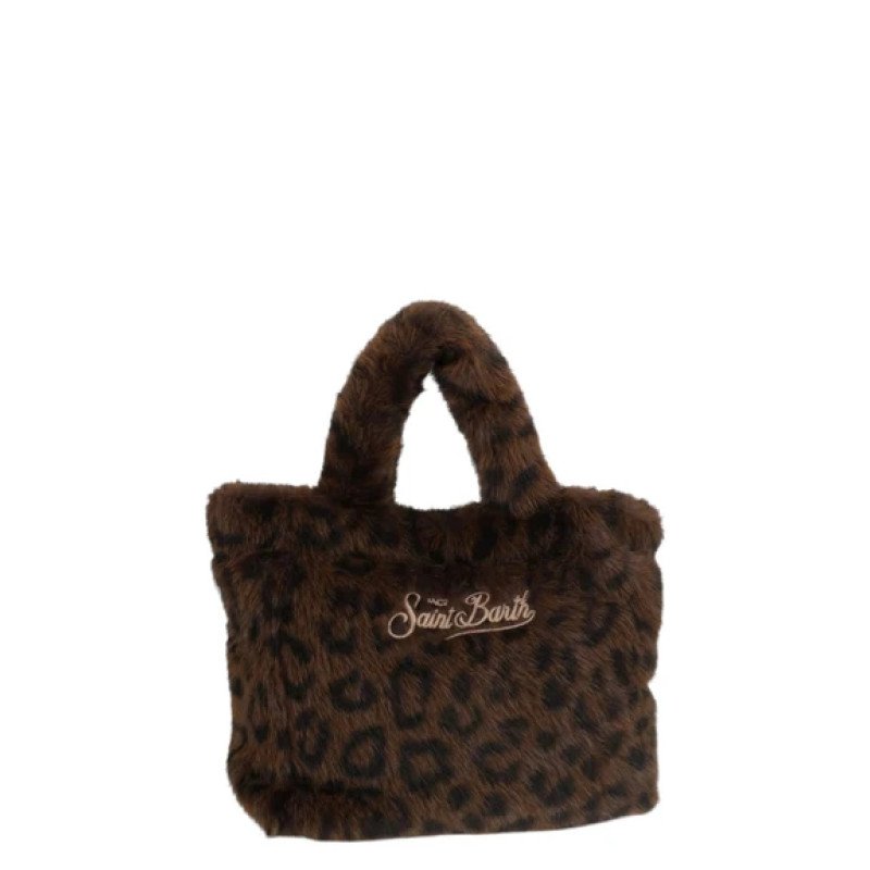 MC2 SAINT BARTH VANITY MINI SOFT FUR-SMALL BAG WITH STRAP-DARK LEOPARD 18 EMB