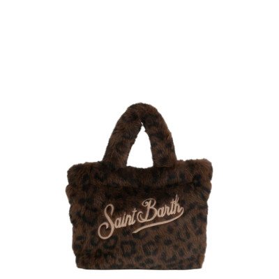 MC2 SAINT BARTH VANITY MINI SOFT FUR-SMALL BAG WITH STRAP-DARK LEOPARD 18 EMB