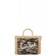 MC2 SAINT BARTH VANITY STRAW N-STRAW  BAG WITH HANDLE-ZEBRA 0010 EMB