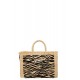 MC2 SAINT BARTH VANITY STRAW N-STRAW  BAG WITH HANDLE-ZEBRA 0010 EMB