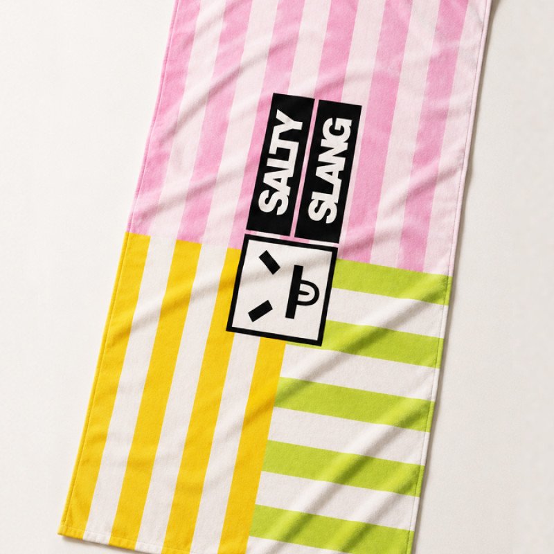 SALTY SLANG STRIPE LOGO TOWEL