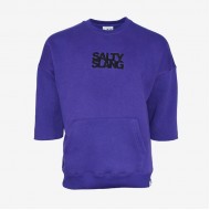 SALTY SLANG WORD LOGO EMBROIDERY CROP